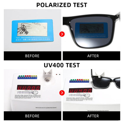 Klassiske sorte firkantede polariserede solbriller til mænd – modebriller med spejlglas i blå – unisex vintage solbriller med antirefleks til bilkørsel – UV400