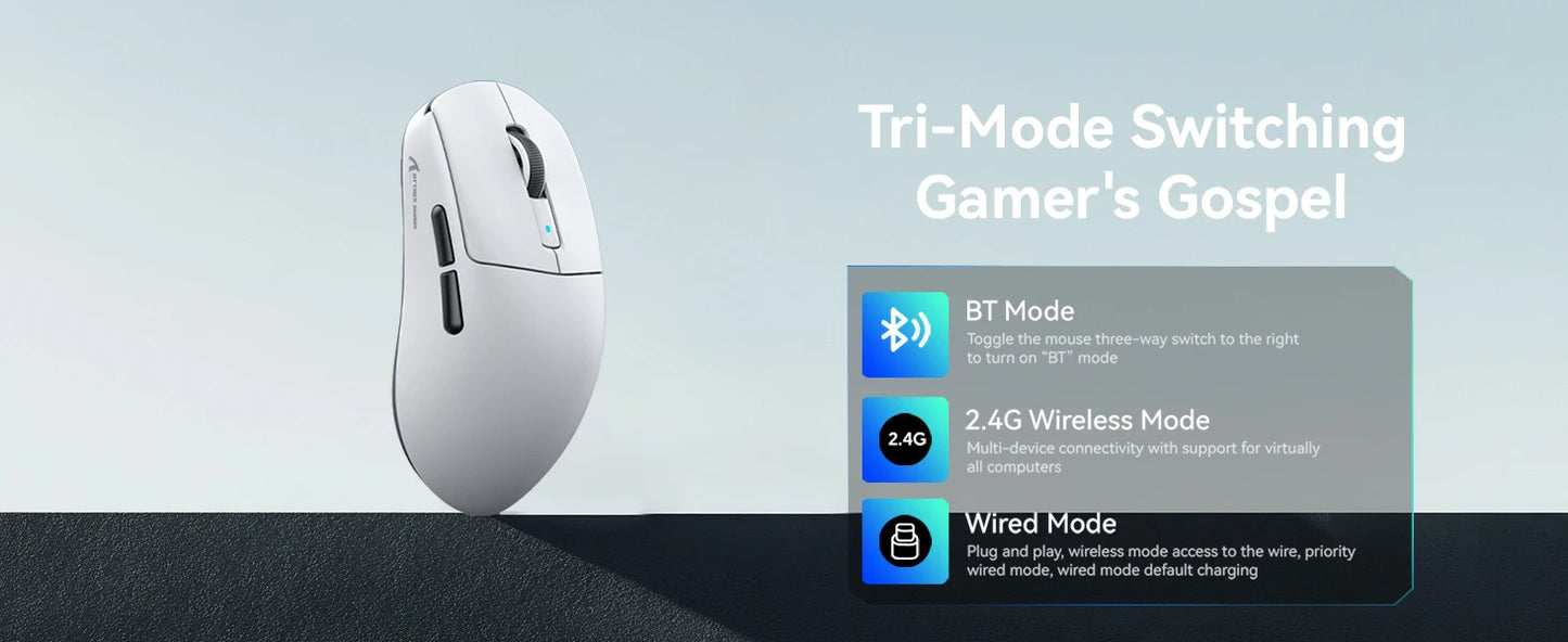 Ratón gaming inalámbrico ligero Attack Shark R6, ratón para ordenador con sensor PAW 3950Max y Nordic 52480, sondeo de 8KHz