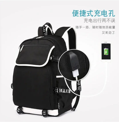 Zaino Fortnites di grande capienza, borsa a tracolla casual con porta USB, unisex, in stile anime, zaino scolastico per studenti, nuovo e alla moda, regalo di cancelleria