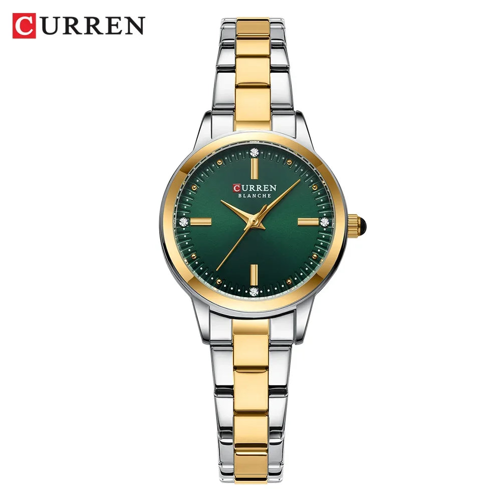 CURREN Women's Watches Fashion Original Quartz Wrist Watch for Ladies Roman Dial Dazzling Diamond Waterproof Luminous Luxury New