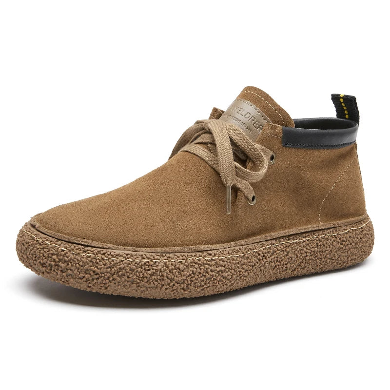 Luxury Brand Men Suede Leather Casual Shoes Genuine Leather Natural Handmade Anti-Skid Design Spring Autumn
