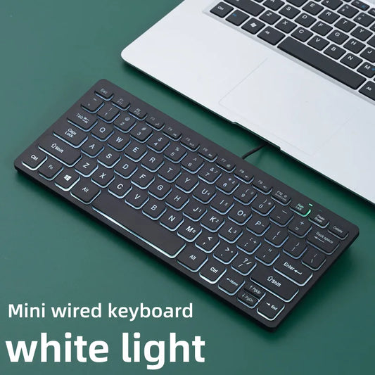 APAYADO K1000 Teclado mini con cable - Diseño compacto y portátil, Plug-and-Play, ideal para portátiles/ordenadores, resistente a derrames