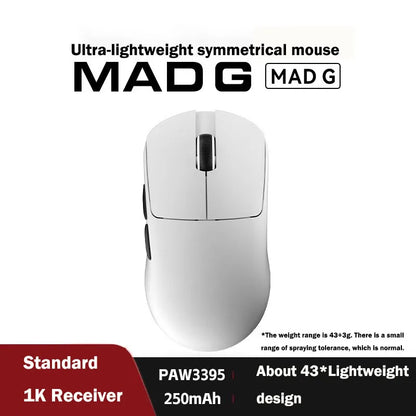 FGG Madlions Mad G Pro Max Εξαιρετικά ελαφρύ ασύρματο ποντίκι Original 8K HZ διπλής λειτουργίας, χαμηλής καθυστέρησης, PAW3395, αξεσουάρ gamer, δώρα