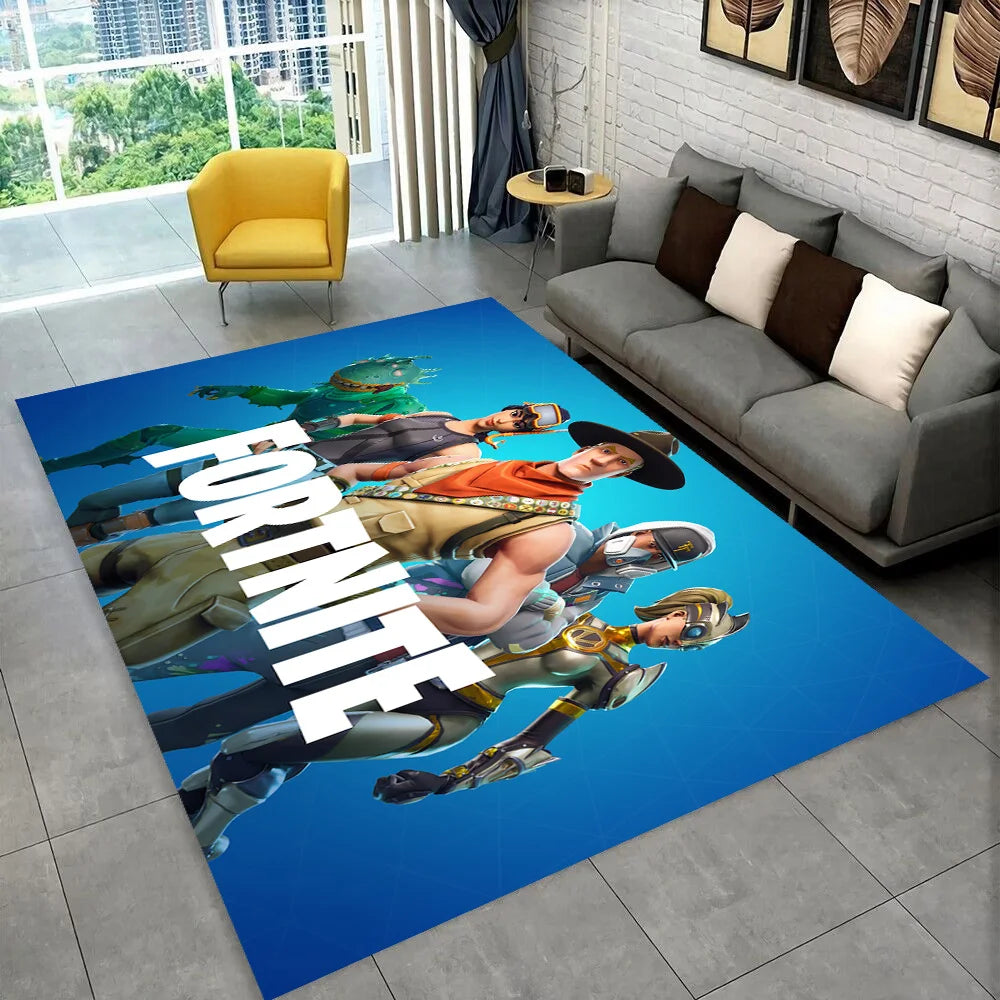 Tapete F-Fortnites Cartoon Game para sala de jogos, quarto, sala de estar, sofá e decoração de entrada de casa, tapete de área antiderrapante para o chão, oferta