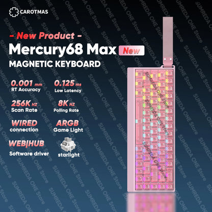 IROK Mercury68 Max Magnetic Mechanical Gaming Keyboard, 68-Key Wired 8K Rapid Trigger Keyboard with Hall Effect Switches, Hot-Swappable RGB Gaming Keyboard