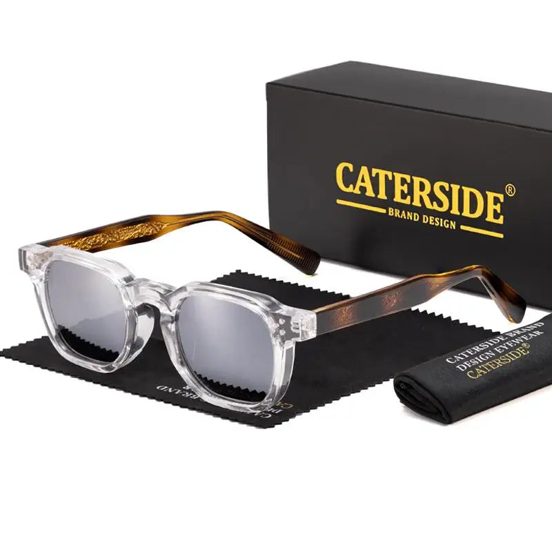 CATERSIDE Fashion Mirror Men Polarized Sunglasses Luxury Core Insert Leg Design Sun Glasses Women Party Outdoor Travel Glasses