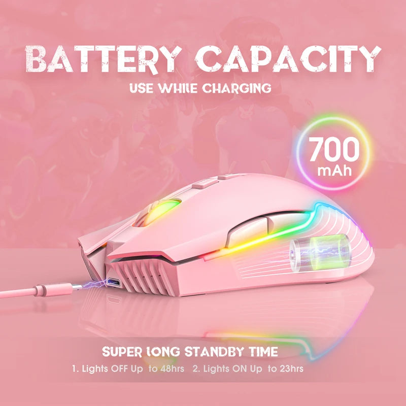 Lenovo CW905 Wireless Gaming Mouse Levels Adjustable 5 levels 3600 DPI Buttons RGB Lighting Modes Ergonomic Mice For PC Gamer