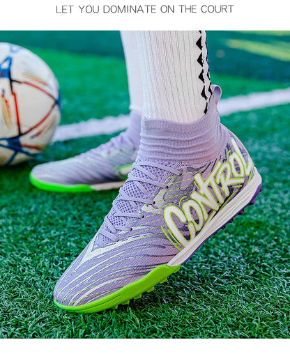 Miesten ja naisten jalkapallokengät ulkokäyttöön, pitävät nappulakengät jalkapallokentälle, ultrakevyet futsal-lenkkarit, TF/FG-piikkipohjaiset jalkapallokengät