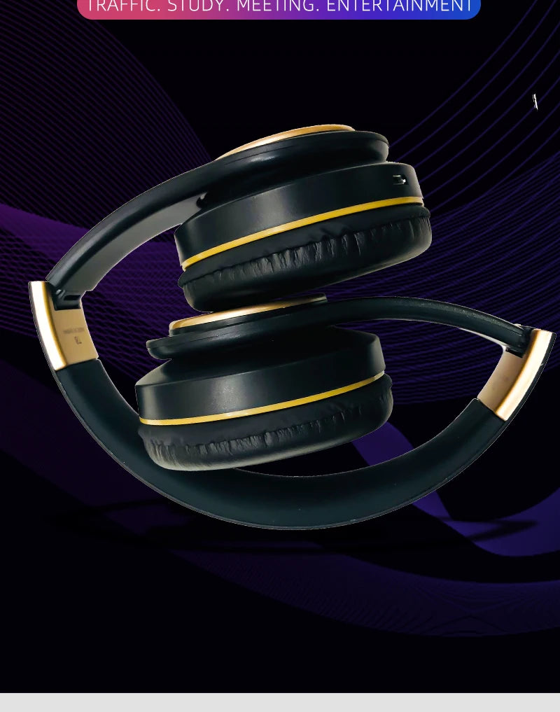 Casque sans fil supra-auriculaire Bluetooth 5.3, stéréo HiFi, faible latence, suppression du bruit, écouteurs de jeu avec microphone ENC