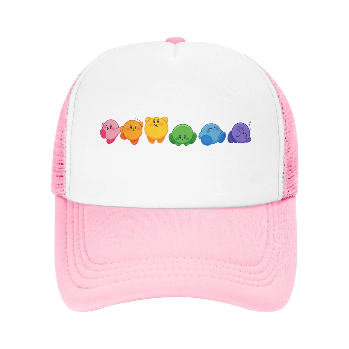 Kirbys за възрастни, шапки „Rainbow Trucker“, винтидж бейзболни шапки от мрежа, шапки със закрепваща се лента, шапки „Dad Hat“, шапки за слънце, дишащи спортни шапки, на едро, нови
