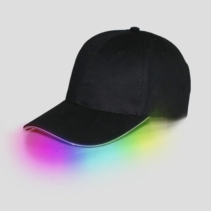 Șapcă cu LED-uri din fibră optică, cu 7 culori luminoase, șapcă de baseball EDC strălucitoare, încărcare USB, șapcă luminoasă, șapcă LED de performanță