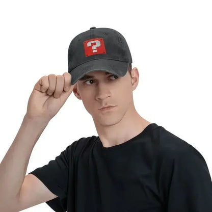Gorra de béisbol personalizada de moda con diseño de dibujos animados, con pregunta, bloque, para mujer y hombre, ajustable, unisex, de algodón, estilo «dad hat», gorras snapback de alto rendimiento