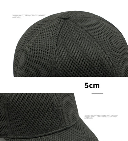 HT4828 Gorra de béisbol de ala corta de 5 cm para hombre, 6 paneles, gorra de béisbol de malla transpirable, gorra tipo «trucker», para hombre y mujer, lisa, sin estampados, con cierre a presión