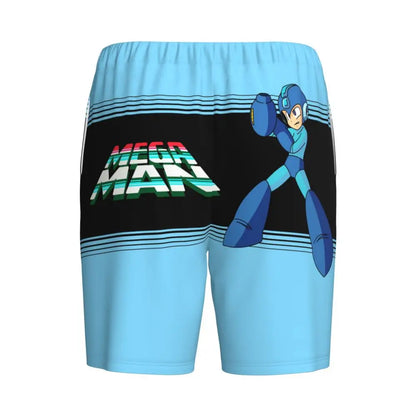 Custom Megaman Video Game Mega Man Short Pajama Pants Men Sleepwear Sleep Lounge Bottom Shorts Sleeping Pants