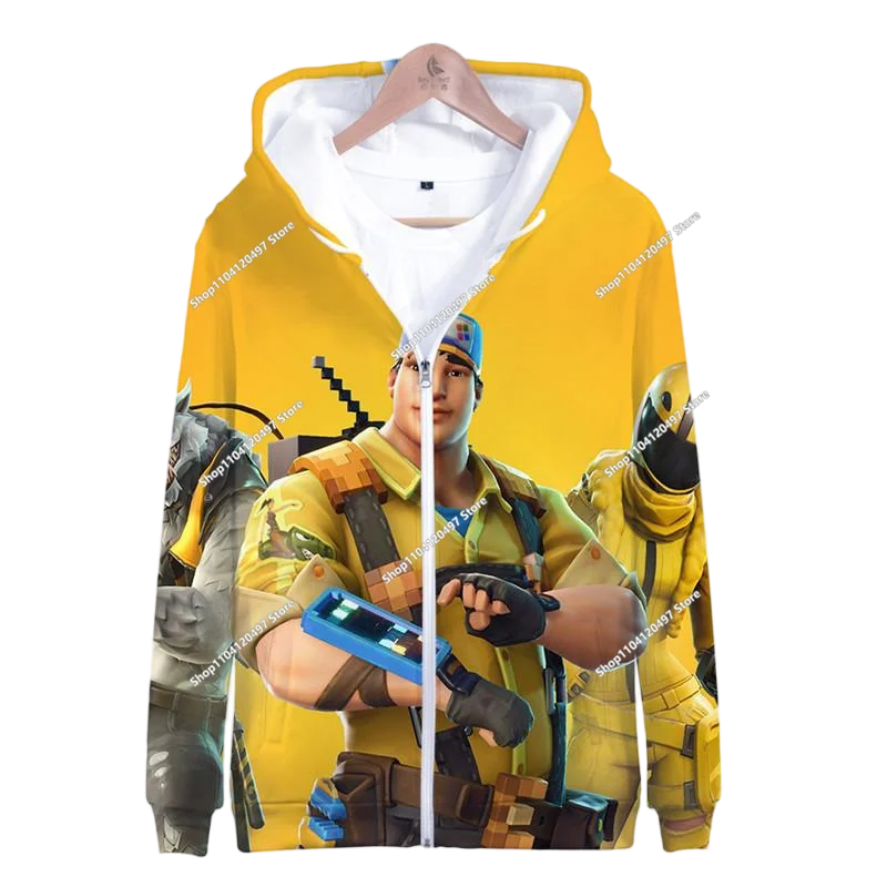 2024 New Game Zipper Hoodie, Children's Sweatshirt Fortnite Pullover Sweatshirts, Fashion Boys and Girls Clothing