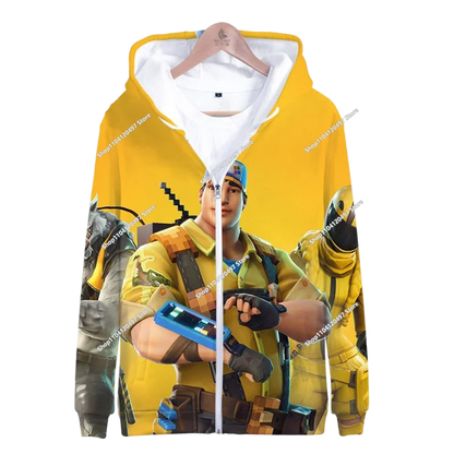 2024 New Game Zipper Hoodie, Children's Sweatshirt Fortnite Pullover Sweatshirts, Fashion Boys and Girls Clothing