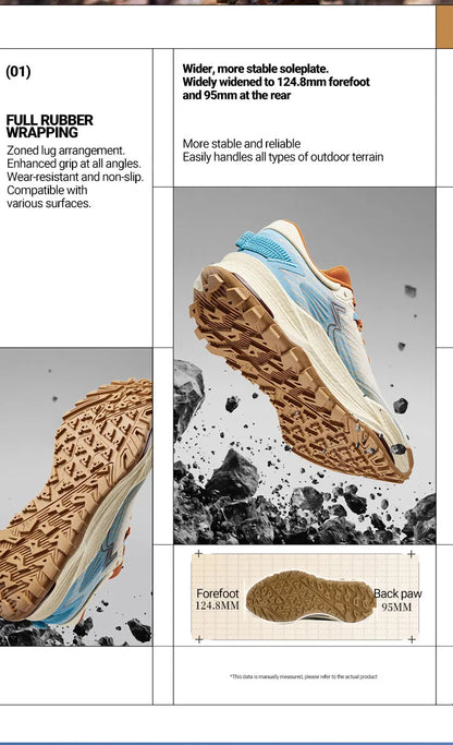 361 Degrees WUXIA 2 Running Shoes, Light Breathable Cushioning, Non-Slip Soft Outdoor Hiking Versatile Sneakers Male 672542201