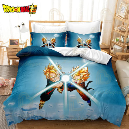 Dragon Ball Z Guko Kids Bedding Set Single King Size Duvet Cover with Quilt And Pillowcase Double Bed Linen for Bedroom Decor