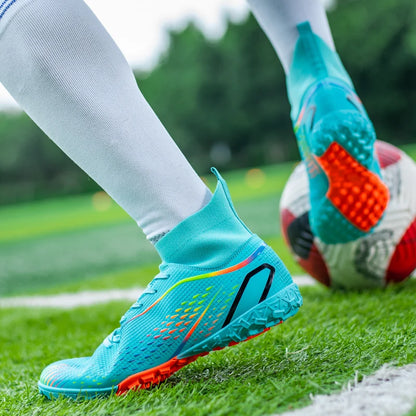 Men’s Outdoor Football Boots Professional Training Soccer Shoes Soccer Cleats Turf Futsal Match Grass Unisex Non-Slip Breathable