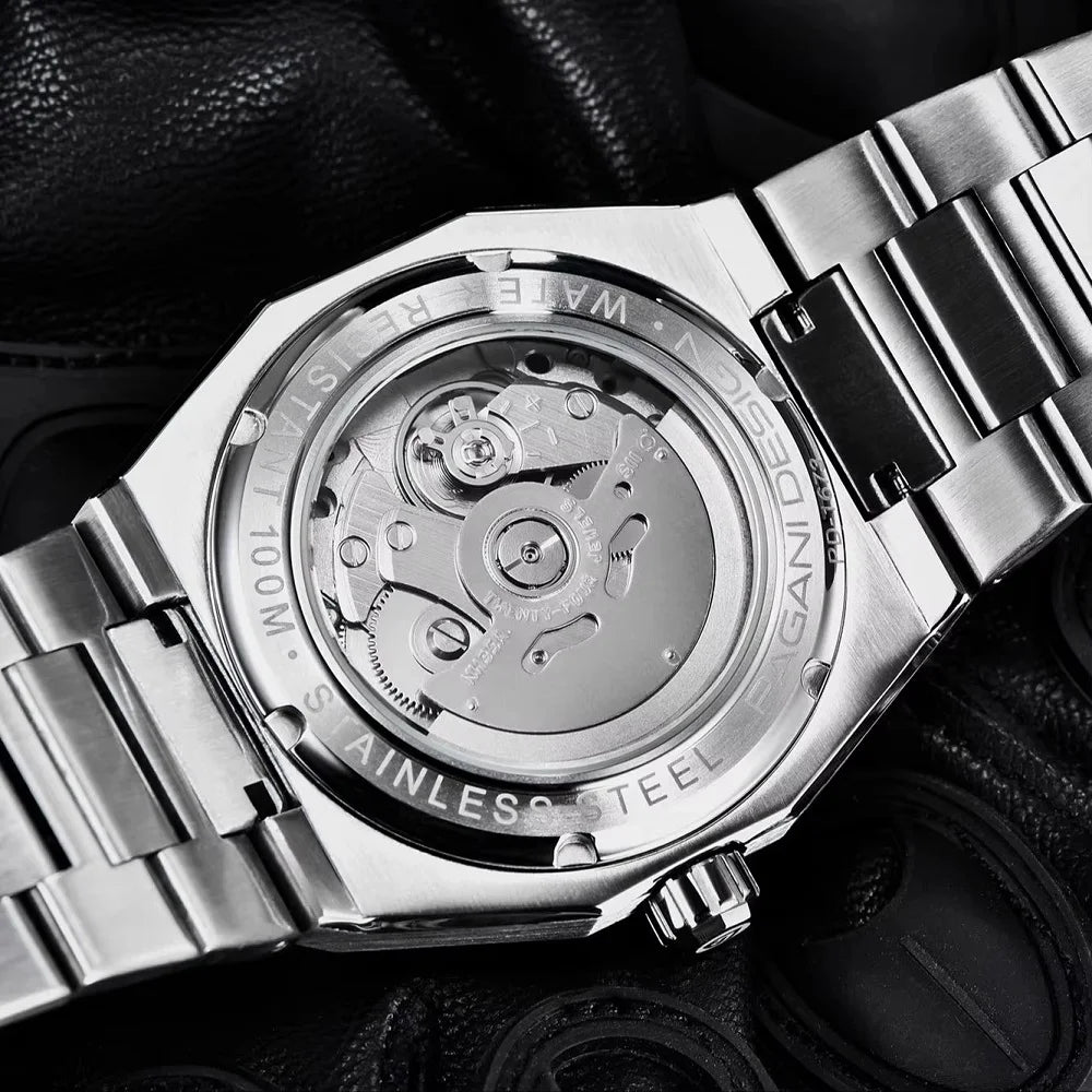 PAGANI DESIGN 8215 Men's Automatic Mechanical Watch 40MM Sapphire Stainless Steel Waterproof 10Bar Luminous C3 Reloj Hombre