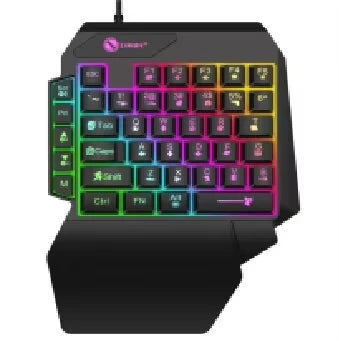 35 Tasten Einhand-Mini-Gaming-Tastatur USB, ultraflache kabelgebundene Tastatur mit Hintergrundbeleuchtung für Laptop, Desktop-PC und Smartphone