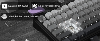 Teclado mecánico ATTACK SHARK X85 Tri-mode Gasket 75% con perilla CNC, acolchado de 5 capas, hot-swappable, retroiluminación RGB y NKRO