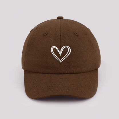 Cartoon heart-shaped Baby Baseball Cap Cute Solid Color Toddler Sun Hat with Ears Summer Adjustable Kids Boy Girl Peaked Cap ﻿