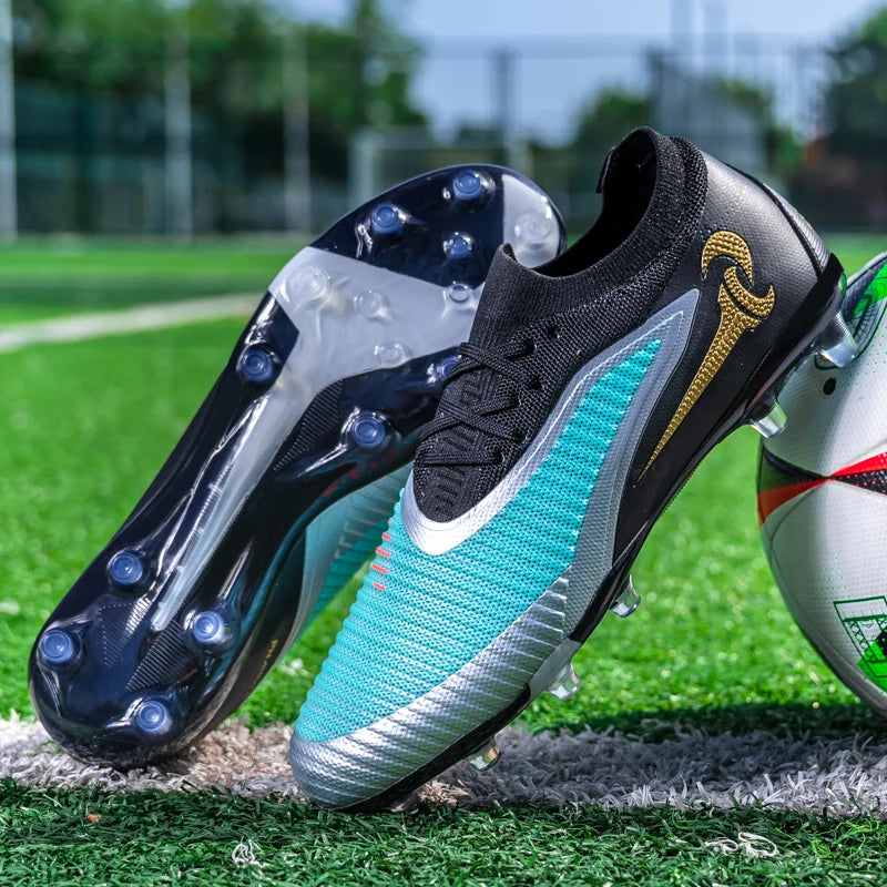 Nouveaux hommes bottes de Football adulte antidérapant Sport de plein air entraînement crampons chaussures de Football garçons longues pointes respirant Match confortable
