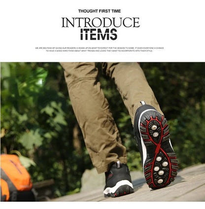 Men's EVA Hiking Shoes Waterproof Anti Slip Leather Outdoor Sports Shoes for Camping Running Jogging 2025 New