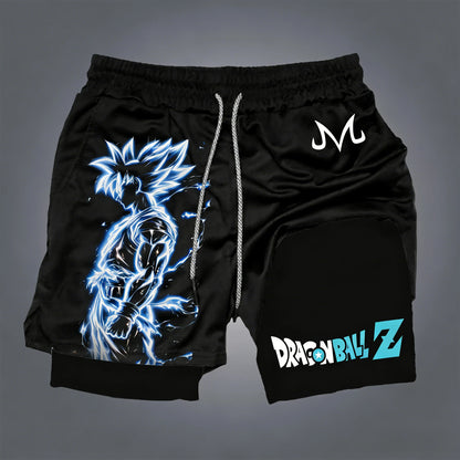 Dragon Ball Wukong Printed Double Layer Shorts Elastic Men's and Women's Spring and Summer Breathable Sports Shorts