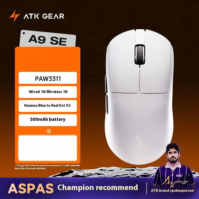 Mouse Gaming Wireless ATK A9 Plus A9/A9 SE/A9 Pro Tri-Mode 8K, Leggero, A9 Ultimate per E-sport e PC, Regalo Personalizzato
