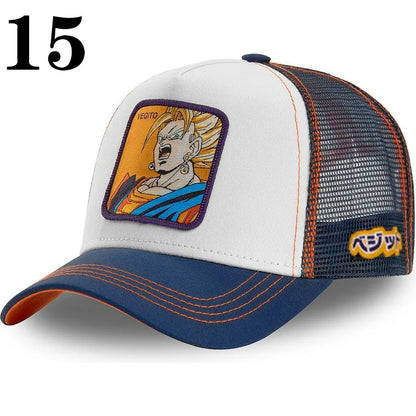 Dragon Ball DRAGONBALL síťovaná čepice, kreslená síťovaná čepice, pánská a dámská baseballová čepice, módní čepice s nášivkou, trucker čepice