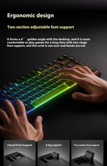 Vgn Neon 75 Mechanical Keyboard Tri Mode E-Sports Magnetic Switch Game Keyboard 75% Hot Swap 8000mah For Pc Accessory Customized