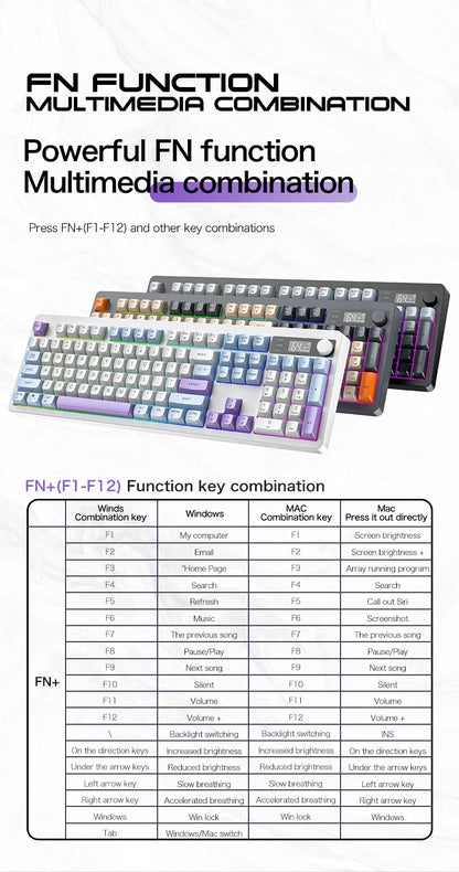 XUNFOX  TK100 wireless 2.4 keyboard Bluetooth dual-mode game silent office notebook universal keyboard