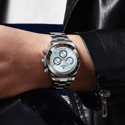 Pánske hodinky PAGANI DESIGN – Model s farebnými ciferníkmi, luxusné náramkové hodinky s kremeňovým strojčekom, chronograf vybavený strojčekom