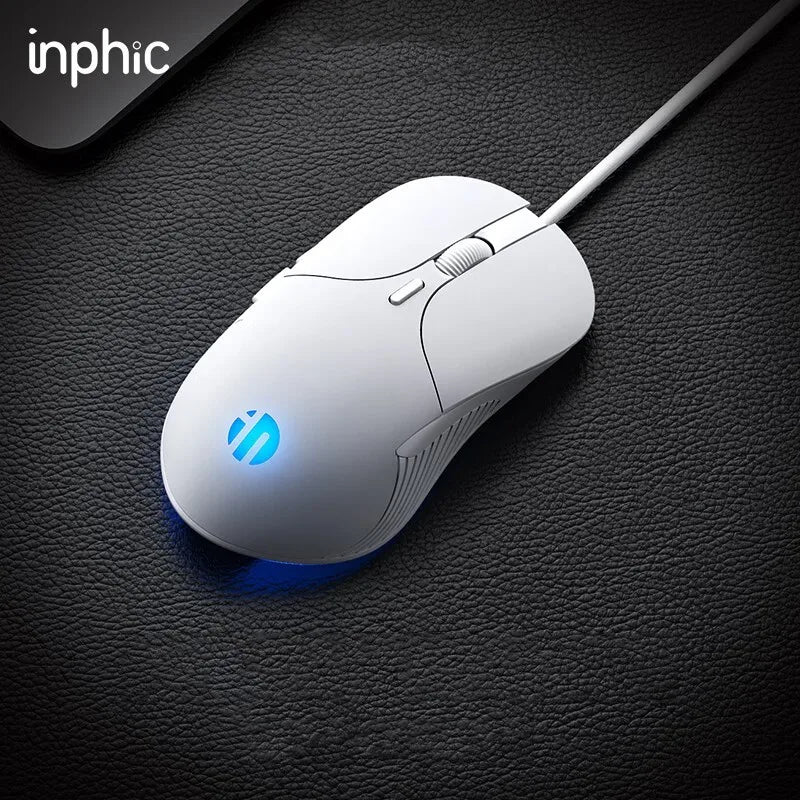 INPHIC B2 USB-Kabelmaus – leise Office- und Gaming-Maus für PCs und Laptops