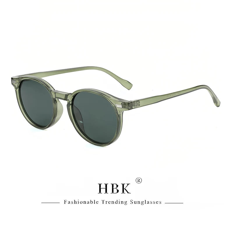 HBK Fashion polariserede solbriller til mænd, runde TR90-stel, modesolbriller til kvinder, kørsel, sport, UV400, Lunette De Soleil Homme