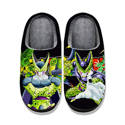 Anime Dragon Ball Plush Slippers Goku Vegeta Winter Fuzzy Warm Cotton Shoes Cute Cosplay Men Home Indoor Non-Slip Slipper Gifts