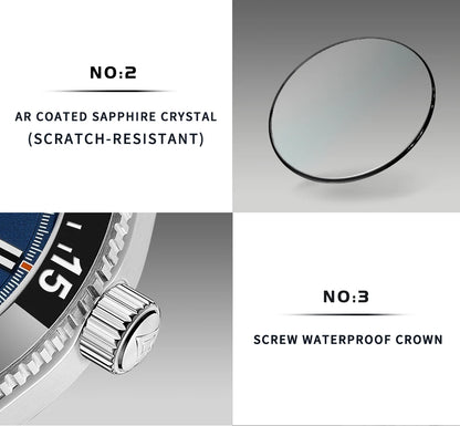 NEW 2025 CADISEN Men's Watches Mechanical Wristwatch For Men Automatic Watch Japan 8215 Ceramic Bezel 10Bar Waterproof Clock