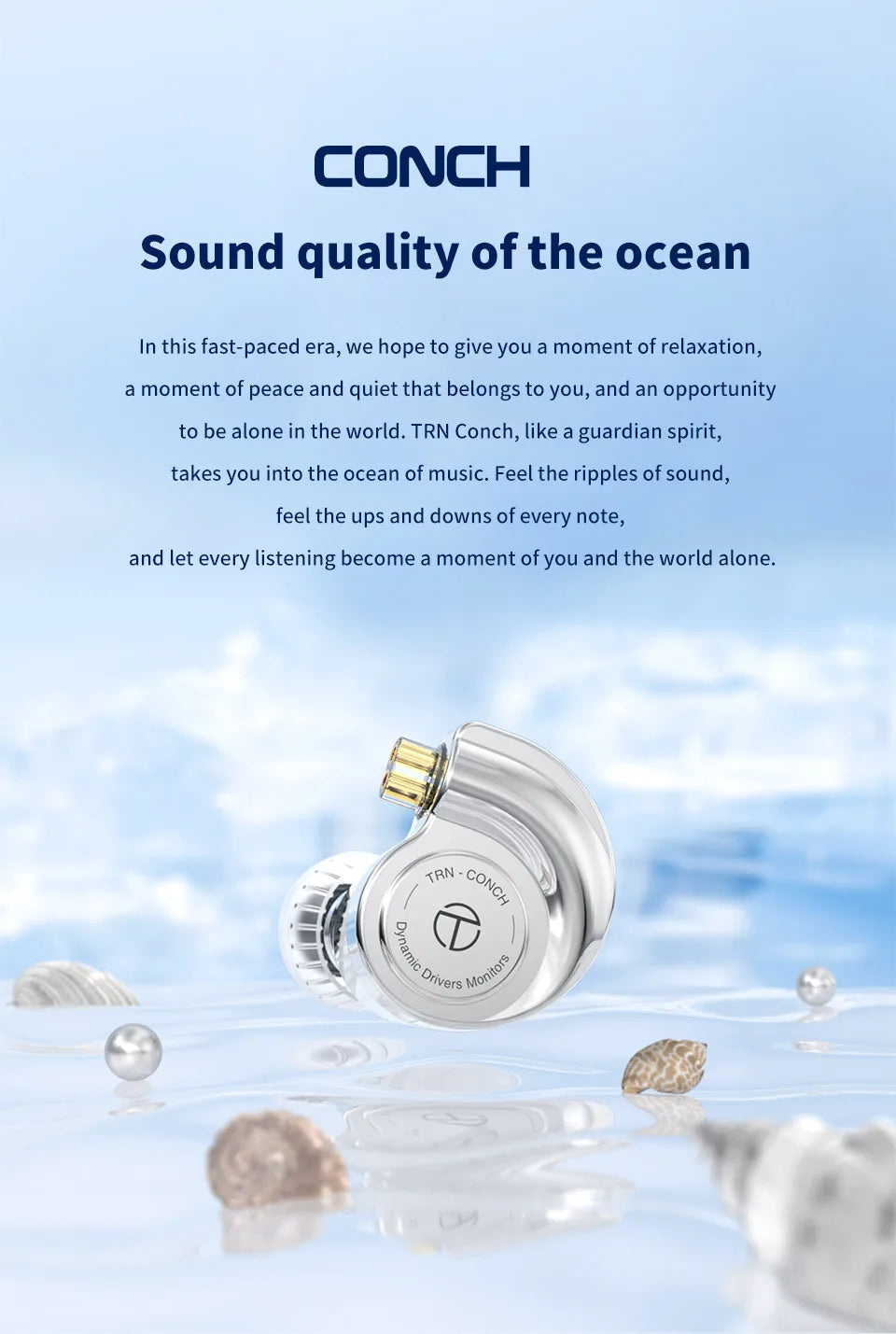 TRN Conch Lucky Bag In-Ear Monitors – DLC Diamond Dynamic HiFi Wired Earphones with Tuning Nozzle Filters for Xiaomi