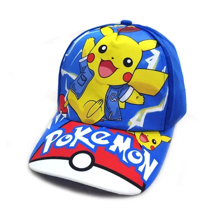 Pokémon Go Anime-figur Pikachu Polyester-baseballkasket med tryk Tegneserie-kasket med skygge Børnedragt Dekoration Fødselsdagsgaver