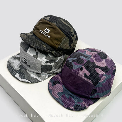 Unisexové kšiltovky CAMO s rychleschnoucí výšivkou písmen, sluneční kšiltovky s barevnými bloky, prodyšné osobní kšiltovky s šikmým kšiltem, univerzální kšiltovky