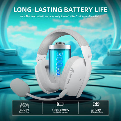 ATTACK SHARK L80PRO 3-in-1 Gaming-Headset – Kabellose Bluetooth-Kopfhörer mit niedriger Latenz, Doppelmikrofon, 40mm Hi-Fi-Sound und stabiler Verbindung fürs Gaming
