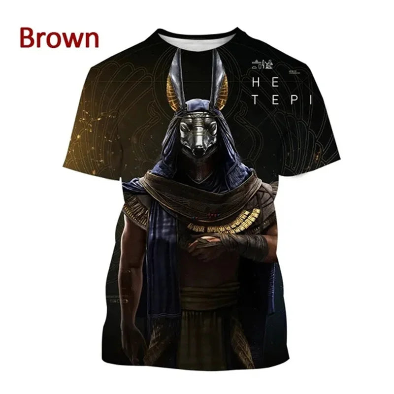 Grim Reaper Anubis Tee Shirts 3D Printed Ancient Egyptian God T Shirt Eye of Egypt Pharaoh Fashion Harajuku Short Sleeve T-shirt