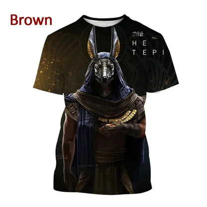Grim Reaper Anubis Tee Shirts 3D Printed Ancient Egyptian God T Shirt Eye of Egypt Pharaoh Fashion Harajuku Short Sleeve T-shirt