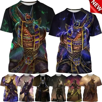 Grim Reaper Anubis Tee Shirts 3D Printed Ancient Egyptian God T Shirt Eye of Egypt Pharaoh Fashion Harajuku Short Sleeve T-shirt