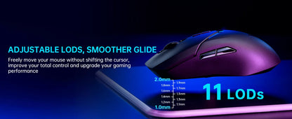 Ratón gaming inalámbrico Rapoo VT9PRO PAW3398 68g, con cable, programable, ergonómico, 26000DPI, recargable Type C, accesorio para PC gamer