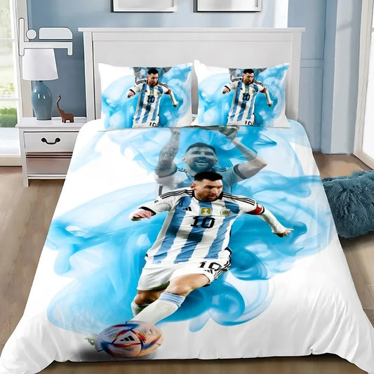 Football Star M-messis Duvet Cover Pillowcase Bedding Set Adult Boy Girl Bedroom Decoration Children Single Double Large Size