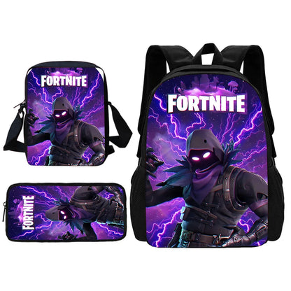 Beliebter FortniteS Schulrucksack für Kinder mit Umhängetasche und Federtaschen – Schultaschen für Jungen und Mädchen, ideales Geschenk