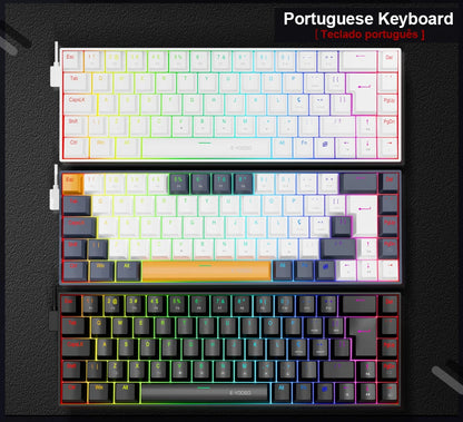 E-YOOSO Z686 RGB USB 60% Mini Slim Mechanical Gaming Wired Keyboard Red Switch 68 Keys Russian Brazilian Portuguese for Compute